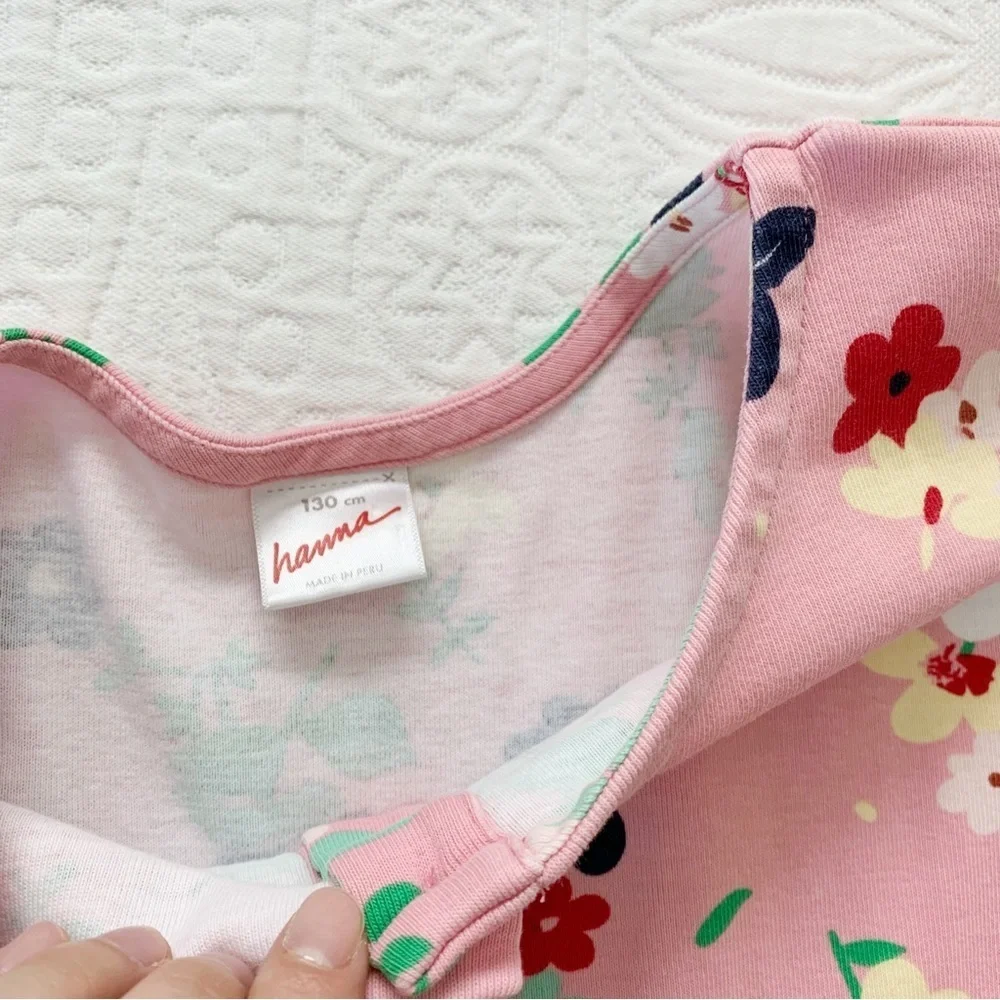 Hanna Andersson 100% Cotton Play‎ Dress, Pink Floral (130cm)